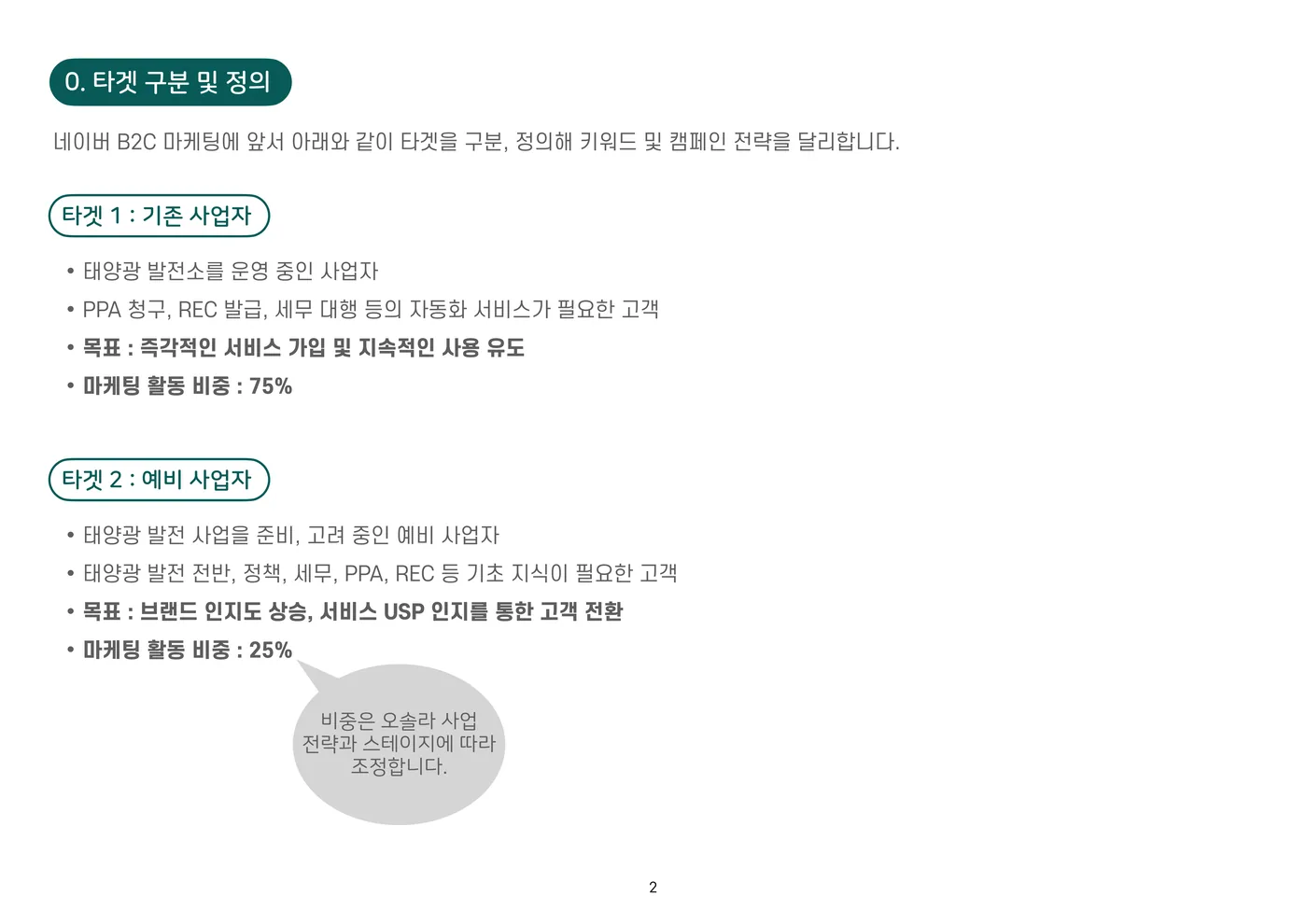 오솔라 마케팅 타깃 구분과 목표 정의